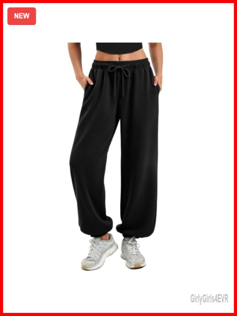 Baggy Sweatpants with Deep Pockets Cotton Blend
